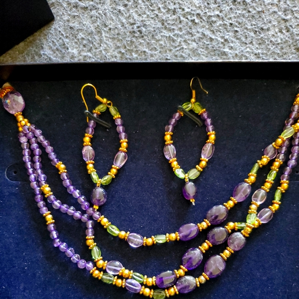 Stauer Flambeaux Necklace & Earring Set women's new